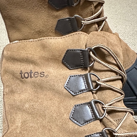 Totes Men NWOT TOTES Precise Men\'s Waterproof Winter Boots In Suede, Black Rubber Size 13